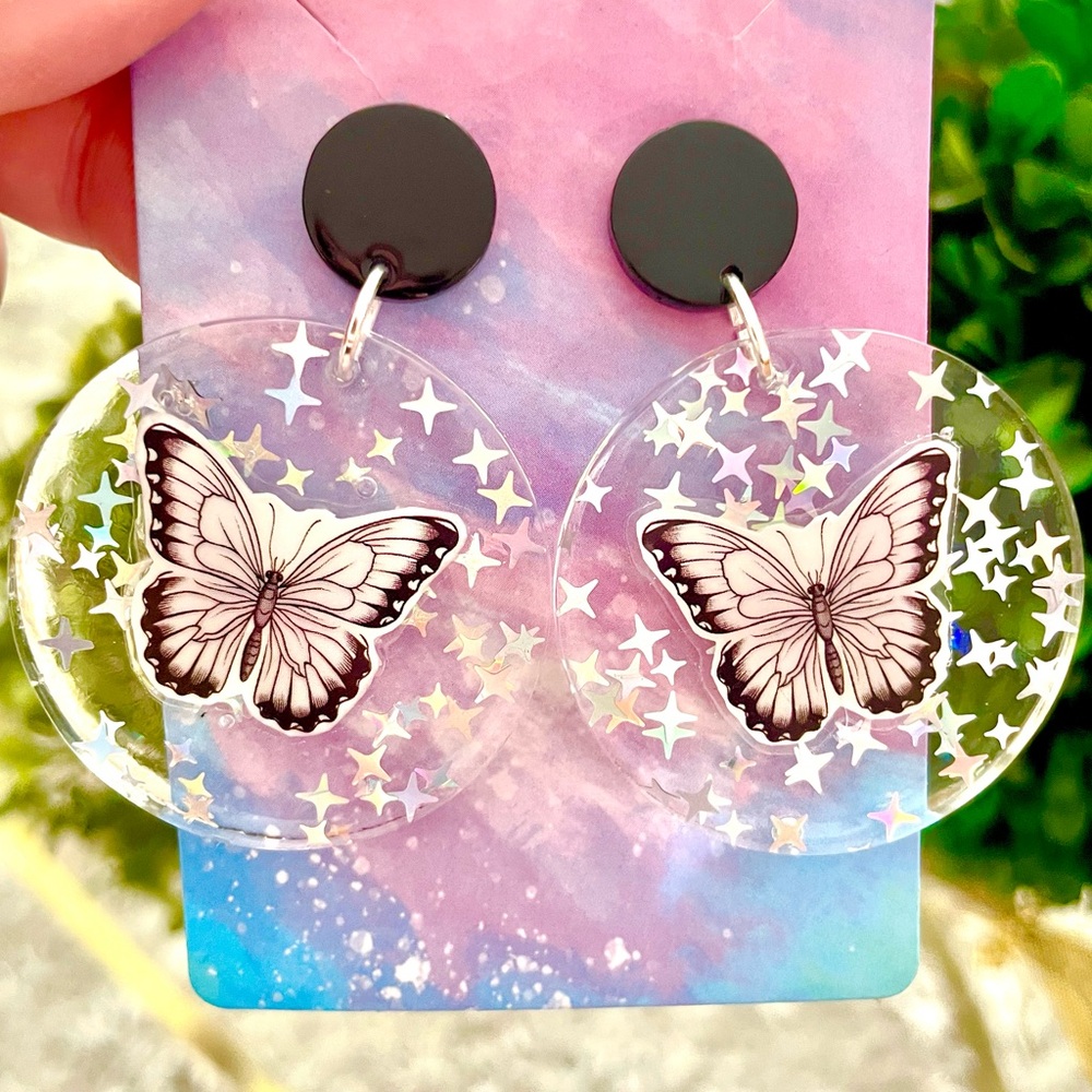 Butterfly Acrylic Dangle Earrings
